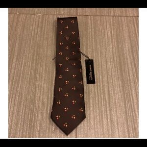 Mario Masotti Maroon Floral Tie - brown
